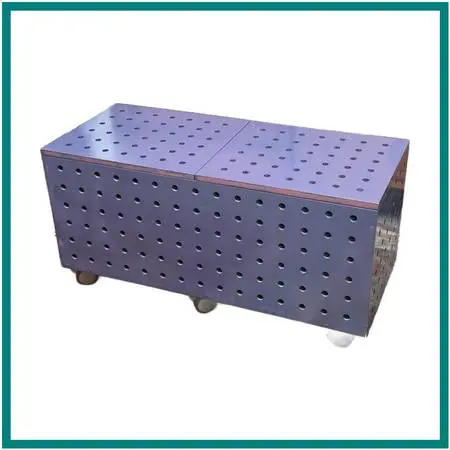 Purple Peg Board Storage Table On Casters