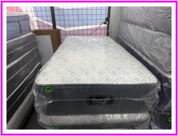 TWIN SIZE SIMMONS BEAUTYREST PRESSURESMART MATTRESS & BOX BED SET