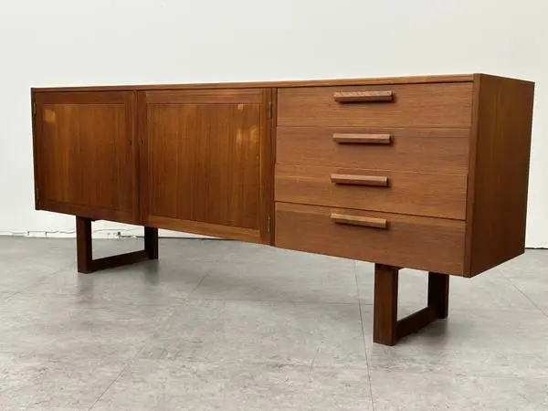 Mid Century Credenza Vintage Swedish Teak Sideboard Buffet Cabinet