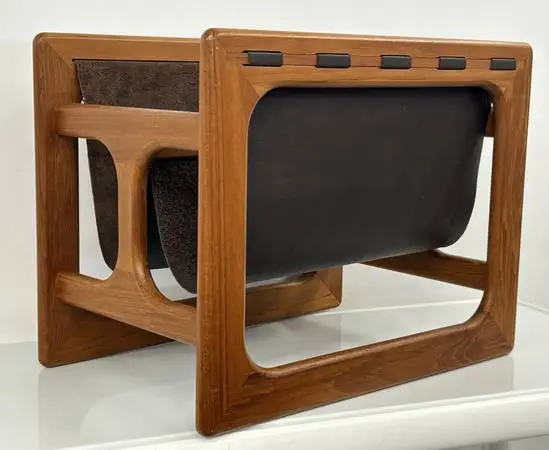 Mid Century Magazine Rack Newspaper Caddy by Aksel Kjersgaard Denmark