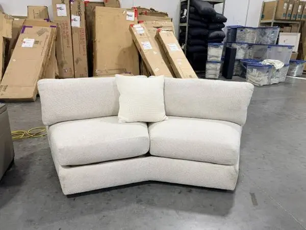 Alden Armless Love Seat Sofa Beige Spring Plush Brand New