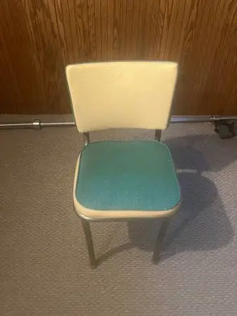1950’s Chair, Retro Kitsch, Two Tone blue and white, very nice