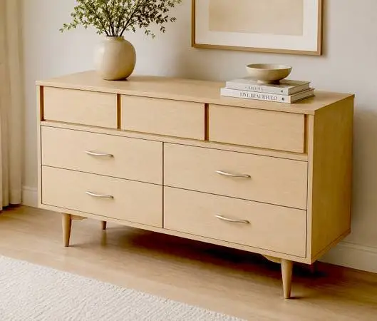 Reduced - MAINLINE Mid Century dresser w/ large mirror - like new