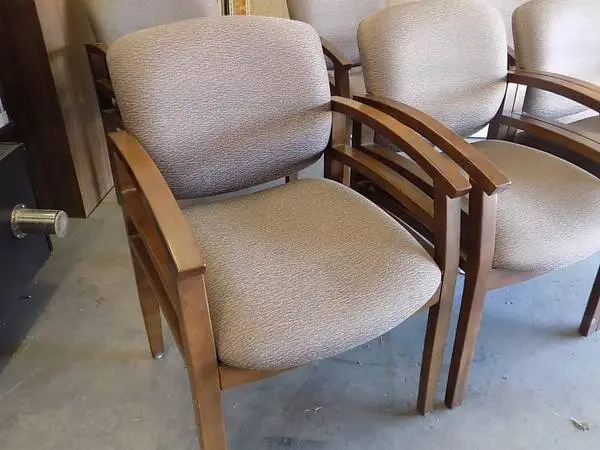 Wood Frame Office Furniture Sturdy Guest side lobby chairs each