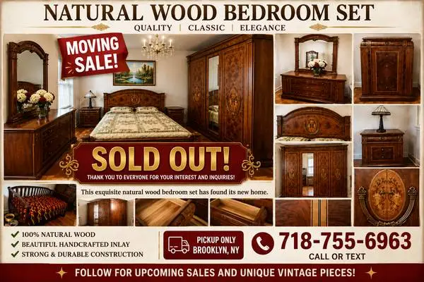 Elegant Italian-Style Armoire & Cheval Mirror Set – Excellent Conditio