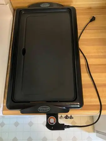 Nastalgia Electric Non-stick Griddle NGD-200 with Warming Drawer 10” X 20”