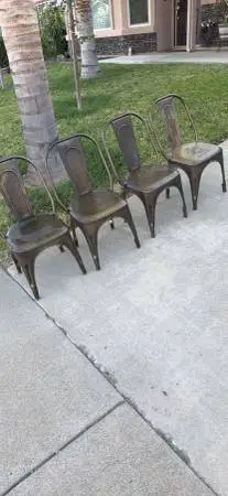 4 vintage steel play chairs