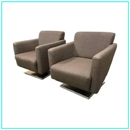Dellarobbia Regis Swivel Lounge Armchairs, Pair