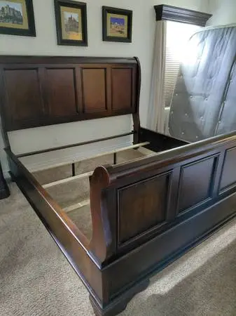 King Cherry Sleigh Bed