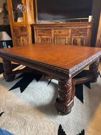 Casa Mollino  Wood Coffee Table  49”L  x 39“W 20” Tall