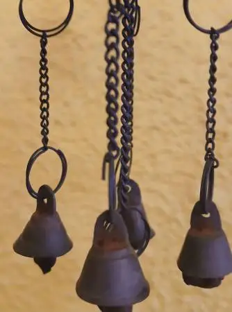 Vintage Multi-Tier Cascading TEMPLE BELLS Brass Windchime