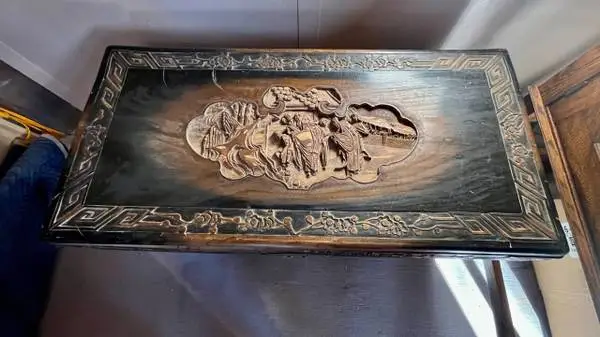 RARE FIND! Carved Wooden Chest