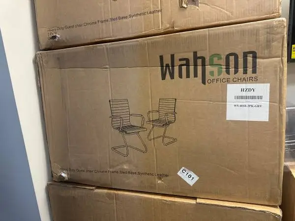 Wahson Office Guest Chairs Set of 4, Leather Reception Chairs, Mid Bac