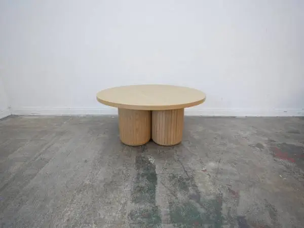 Alden Natural Round Wood Coffee Table $299.00 39 D x 17 H