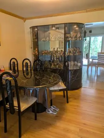 10 piece dining room set with cabinet