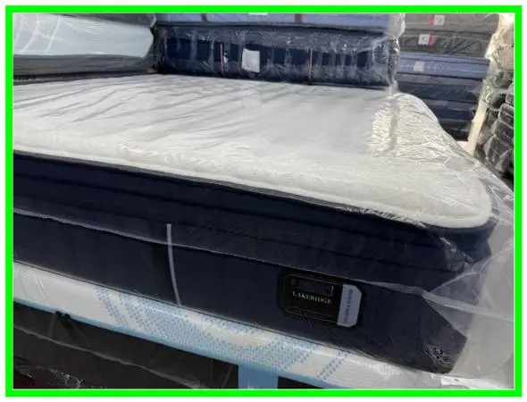 King Size Stearns & Foster Lakeridge Pillow Mattress & Box Bed