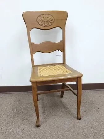 Cane Seat Wood Chair - Vintage / Antique
