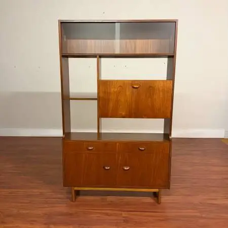 5 Vintage Mid-Century Displays, Cabinets, Teak, Rosewood