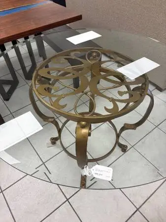 Glass Table with Gold Base