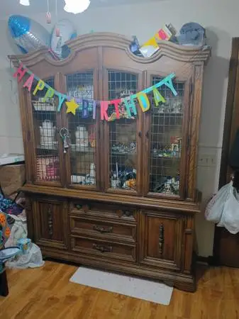 China hutch and various childrens items