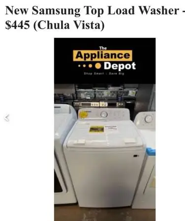 New Samsung Top Load Washer - $445 (Chula Vista)