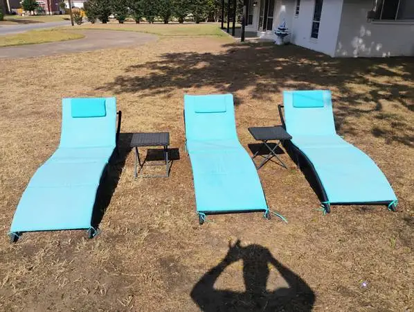 5 piece Rattan Folding Lounge Set