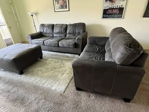 SOFA w/ PULL OUT BED, LOVE SEAT, and OTTOMAN