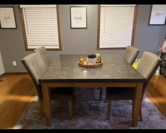 Dark Gray Dining Room Set - seats 6 people