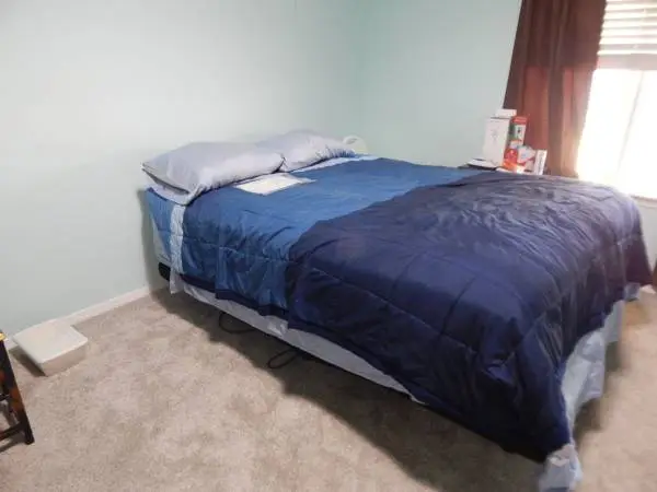 Full size bed with adjustable frame