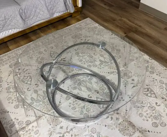 Coffee table glass clear round