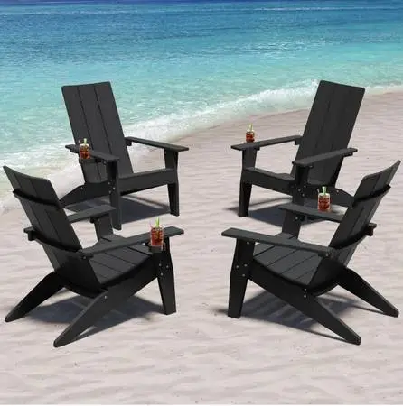 BRAND NEW- Sleek, Modern, Blk Adirondack Chairs