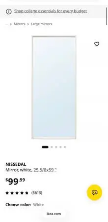 NISSEDAL Mirror, white