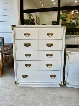 High boy tall  white dresser