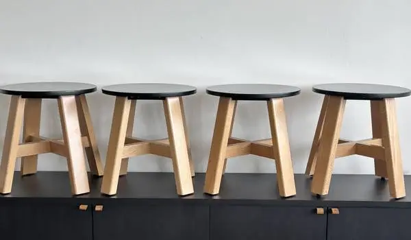 Modern Milking Stool 4 Wooden Stools by OFS $185 Each