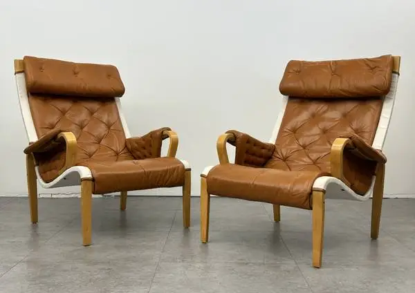 Mid Century Lounge Chair 2 Jeki Mobler Danish Leather Chairs $1295 Eac