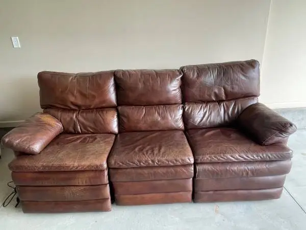 Thomasville Leather Power Reclining Couch