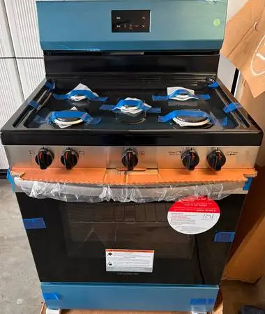 New Stainless Steel  Frigidaire 5 Burners Gas Stove 30” Width