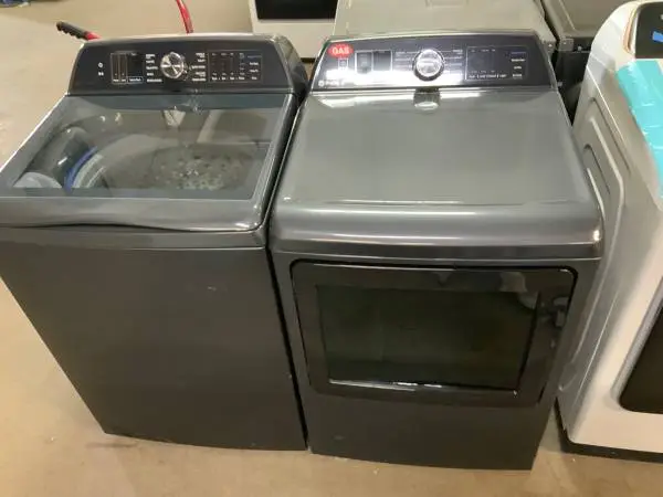 **GE PROFILE BLUE TOP LOAD, GAS WASHER DRYER SET**ON SALE NOW**