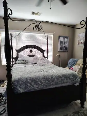 queen size bedroom set dark wood