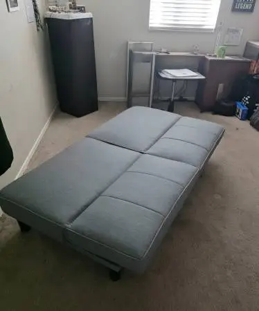 Mainstays Studio 66 in Convertible Futon, Gray Upholstery