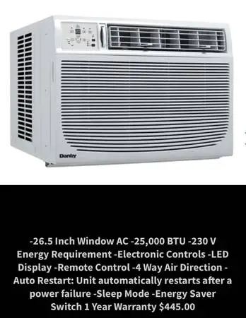 New Danby Window AC Unit