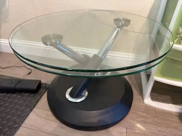 Swivel Cocktail Coffee Table - glass (eclipse table)