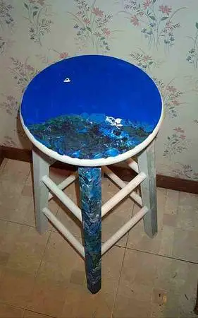 STOOL BENCH Ocean Water Lake Theme Work Shop Kitchen Desk Chair