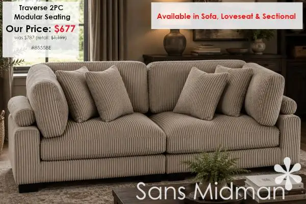 NEW IN BOX! Traverse Corduroy Modular Seating Starting at