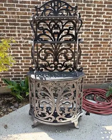 Gorgeous Vintage Cast Aluminum Outdoor Bar Cabinet!