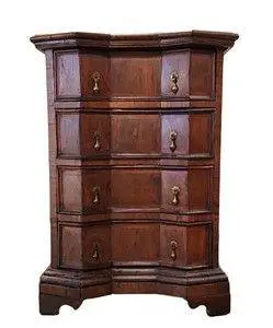 Antique 17th Century Italian Comodino Ferrarese Walnut Inlaid Dresser