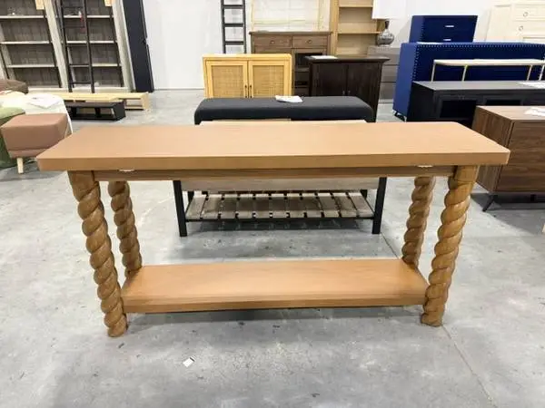 Studio McGee 60 Console Entry Table With Braided Legs Walnut