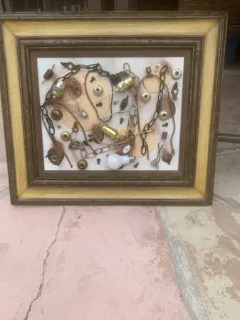 Assemblage Art “Let There Be Light” Framed