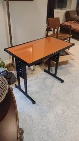 Very Cool Glass Desk! Interchangeable Colors!