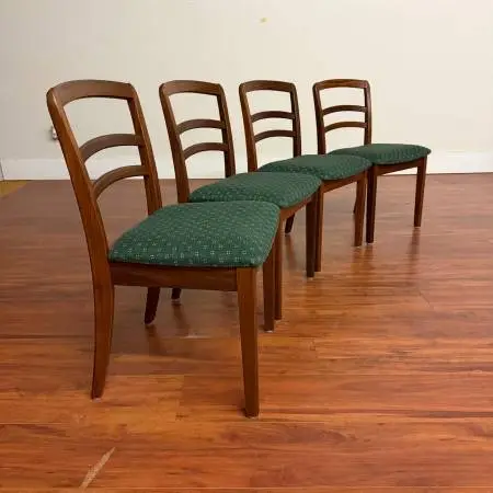 7 Sets Vintage Dining Chairs, Mid Century, Danish Etc.